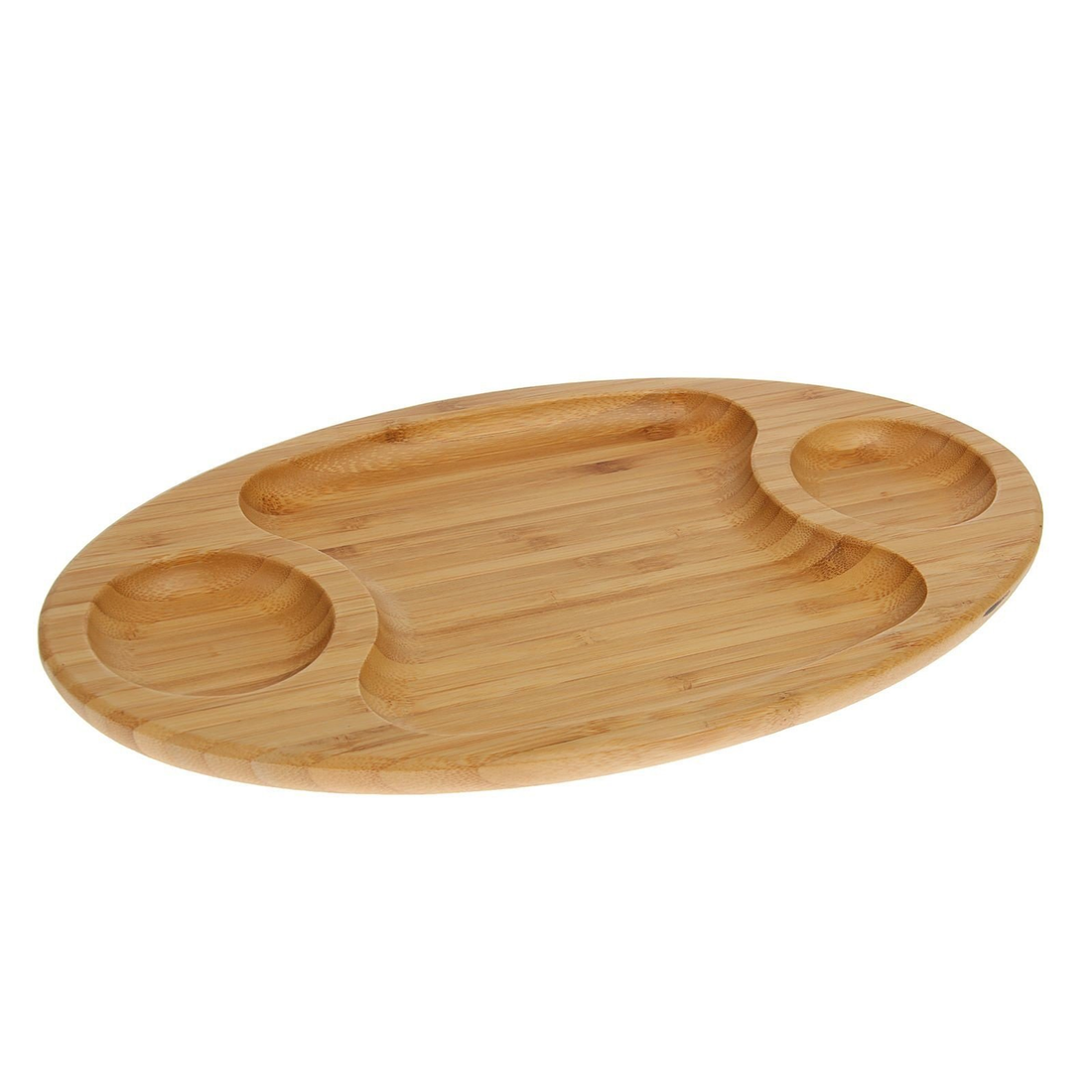 Wilmax Bamboo 3-Section Serving Platter, 14 x 8 in, Set of 6