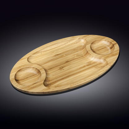 Wilmax Bamboo Three-Section Platter, 18 x 10 in