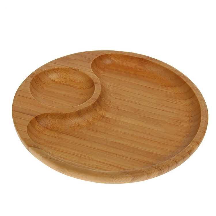 Wilmax Bamboo 2-Section Serving Platter, 8 in (771042), Set of 6