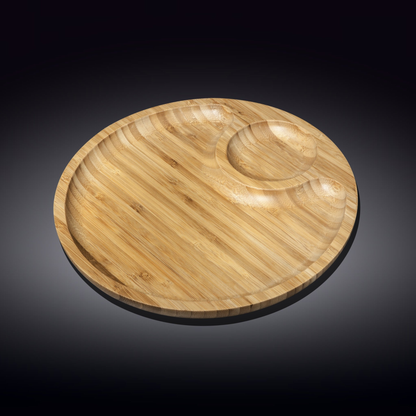 Wilmax Bamboo 2-Section Serving Platter, 8 in (771042), Set of 6