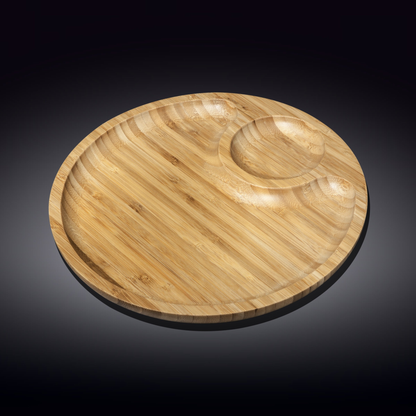 Wilmax Bamboo 2-Section Serving Platter, 10 in (771043), Set of 6