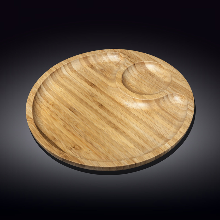 Wilmax Bamboo 2-Section Serving Platter, 10 in (771043), Set of 6