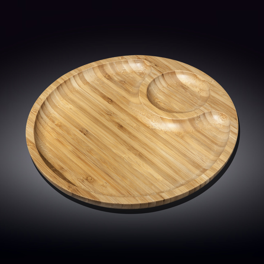Wilmax Bamboo Two-Section Platter, Set of 3