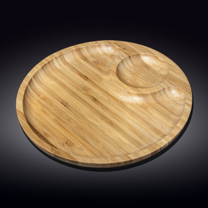 Wilmax Bamboo Two-Section Platter, Set of 3