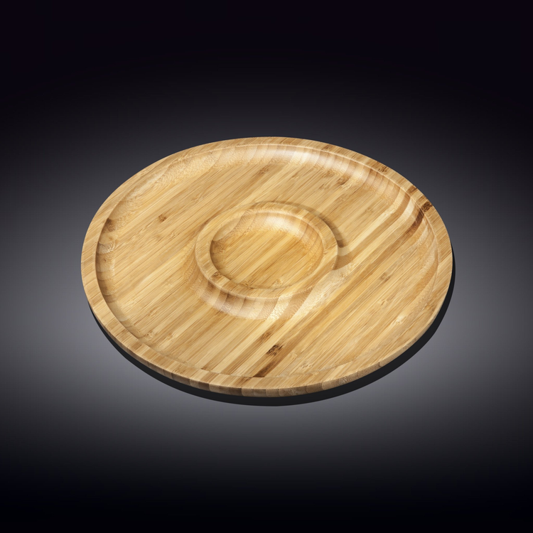 Wilmax Bamboo 2-Section Serving Platter, 8 in (771046), Set of 6