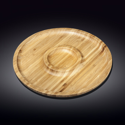 Wilmax Bamboo Two-Section Platter, Set of 3