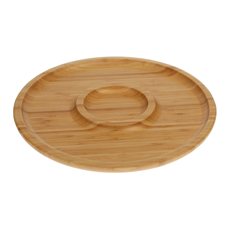 Wilmax Bamboo Two-Section Platter, Set of 3