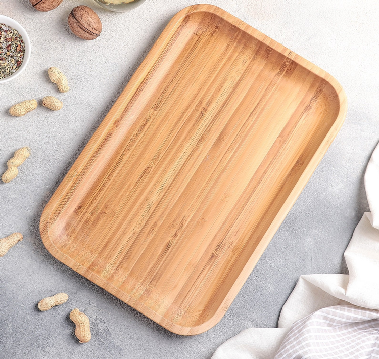 Wilmax Bamboo Rectangular Serving Platter, 12 x 8 in