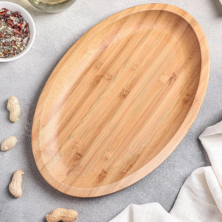 Wilmax Bamboo Oval Serving Platter, 17 x 12.5 in / 43 x 31.5 cm