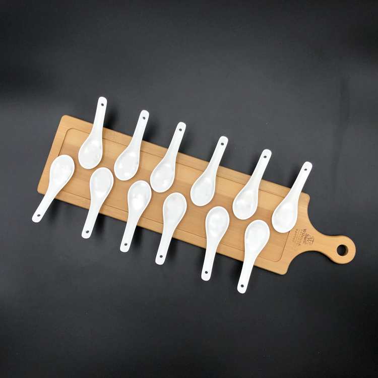 Wilmax Bamboo Serving Tray Set with 12 Shooter Spoons