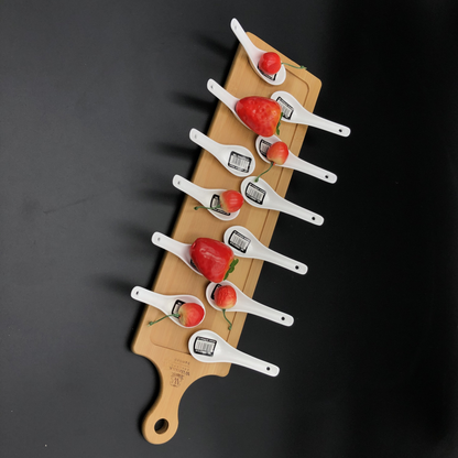 Wilmax Bamboo Serving Tray Set with 12 Shooter Spoons