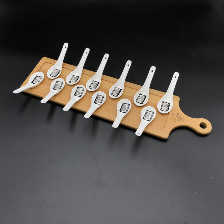 Wilmax Bamboo Serving Tray Set with 12 Shooter Spoons