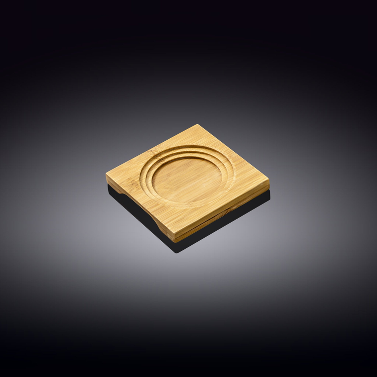 Wilmax Bamboo Coaster & Thermo Glass Set, 12-Piece