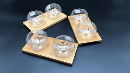 Wilmax Bamboo Tray & Thermo Bowl Serving Set, 9-Piece