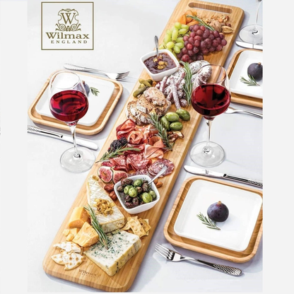 Wilmax 13-Piece Bamboo and Porcelain Charcuterie Set