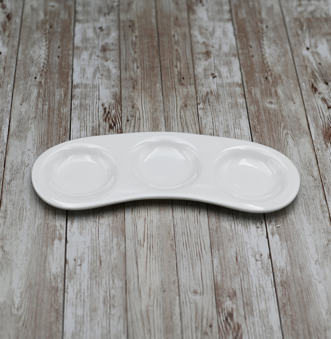 Wilmax Bamboo & Porcelain Mignardise Set, Oval Tray