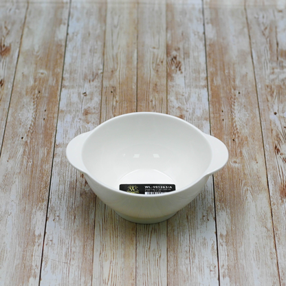 Wilmax Bamboo and Porcelain Single-Serve Soup and Tray Set
