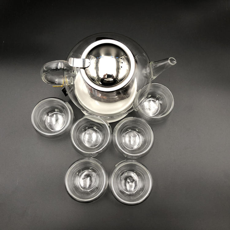 Wilmax Large Asian Thermo Tea Set with 6 Bowls and Stand