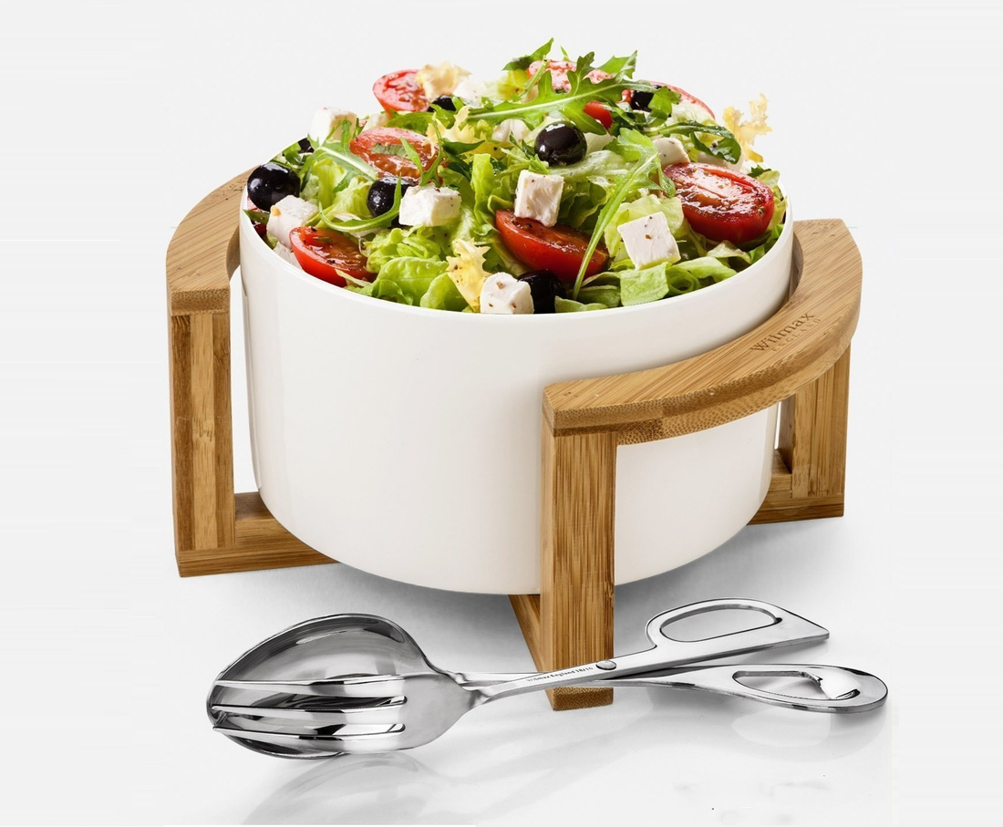 Wilmax Bamboo Bowl Stand, 8.75 x 4 in, Set of 6