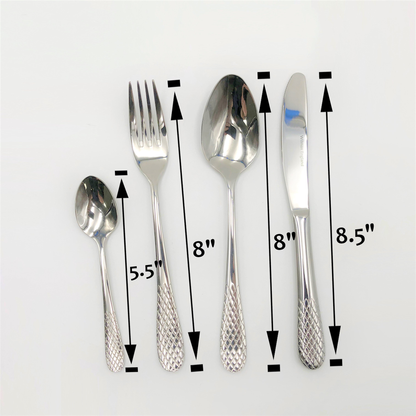 Wilmax Julia 4-Piece Stainless Steel Dinner Set