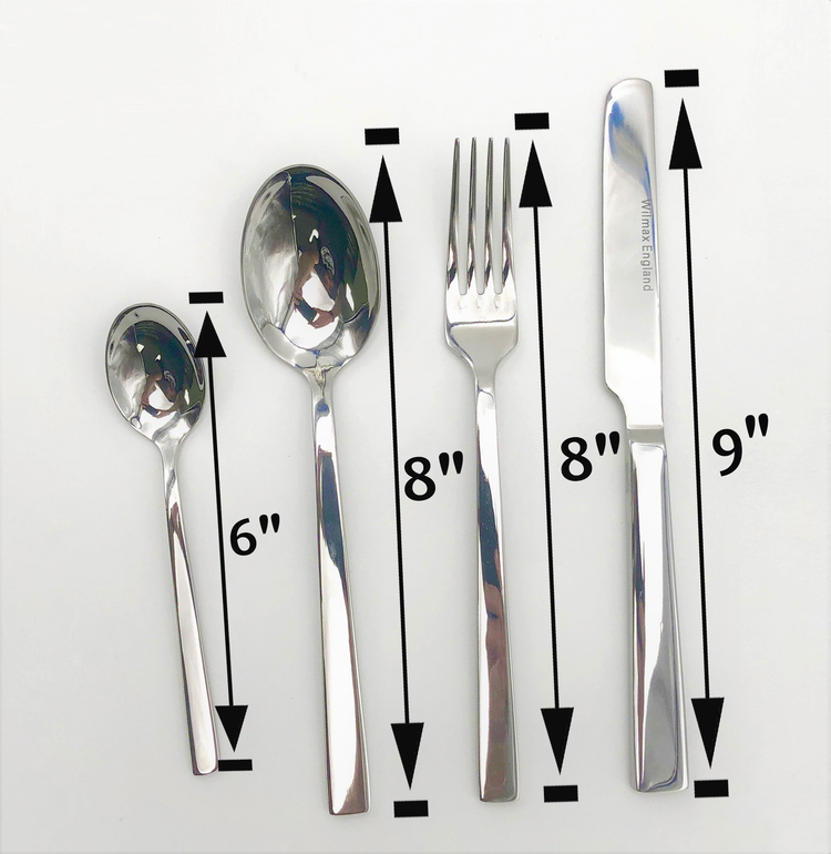 Wilmax 4-Piece Stainless Steel Dinner Set, Square Handle