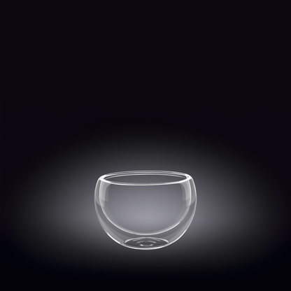 Wilmax Thermo Double-Wall Glass Bowl, 1.7 oz, Set of 6
