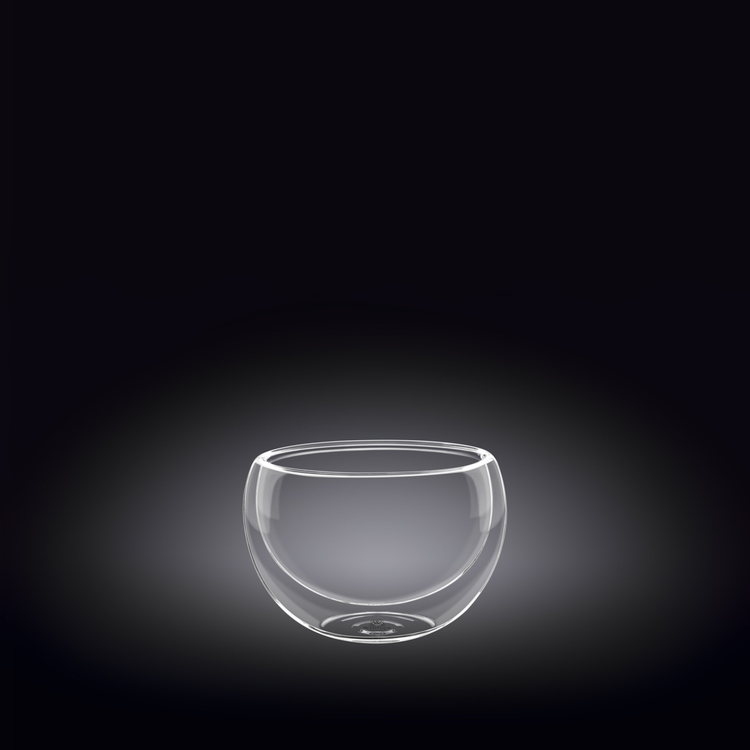 Wilmax Thermo Double-Wall Glass Bowl, 1.7 oz, Set of 6