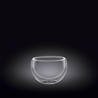 Wilmax Thermo Double-Wall Glass Bowl, 2.7 oz, Set of 6