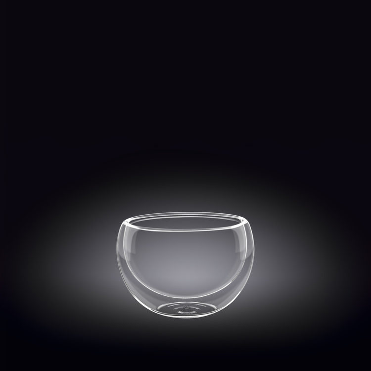 Wilmax Thermo Double-Wall Glass Bowl, 2.7 oz, Set of 6