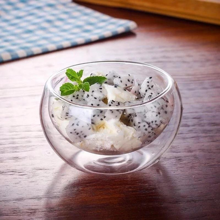 Wilmax Thermo Double-Wall Glass Bowl, 4.1 oz, Set of 6