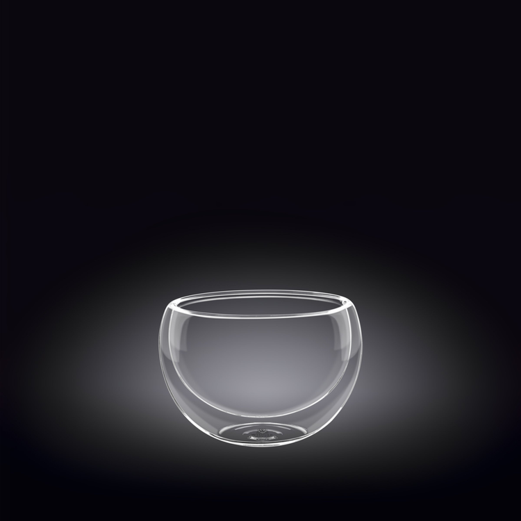 Wilmax Thermo Double-Wall Glass Bowl, 4.1 oz, Set of 6