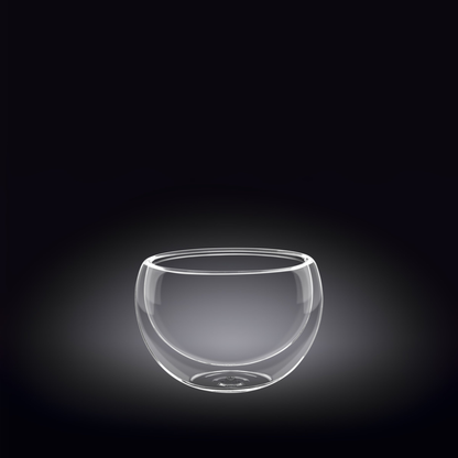 Wilmax Thermo Double-Wall Glass Bowl, 5.4 oz, Set of 6