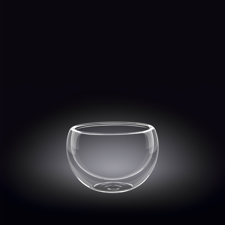 Wilmax Thermo Double-Wall Glass Bowl, 5.4 oz, Set of 6