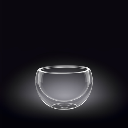 Wilmax Thermo Double-Wall Glass Bowl, 8.5 oz, Set of 6