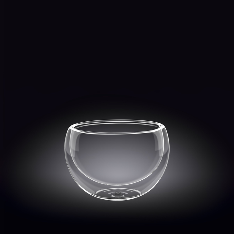 Wilmax Thermo Double-Wall Glass Bowl, 8.5 oz, Set of 6