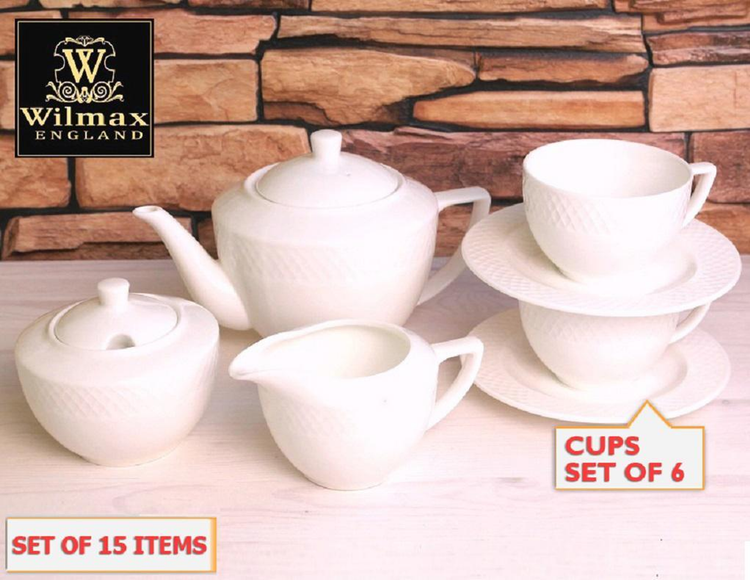 Wilmax Julia Fine Porcelain 15-Piece Afternoon Tea Set