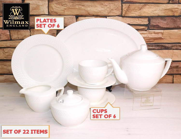 Wilmax Julia Porcelain 22-Piece Entertaining Set for 6