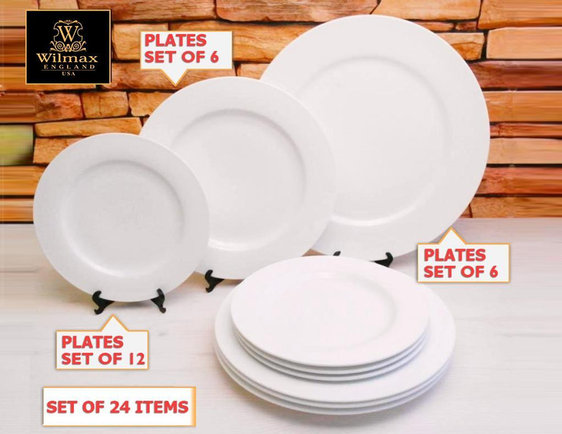 Wilmax Fine Porcelain 24-Piece Professional Set for 6