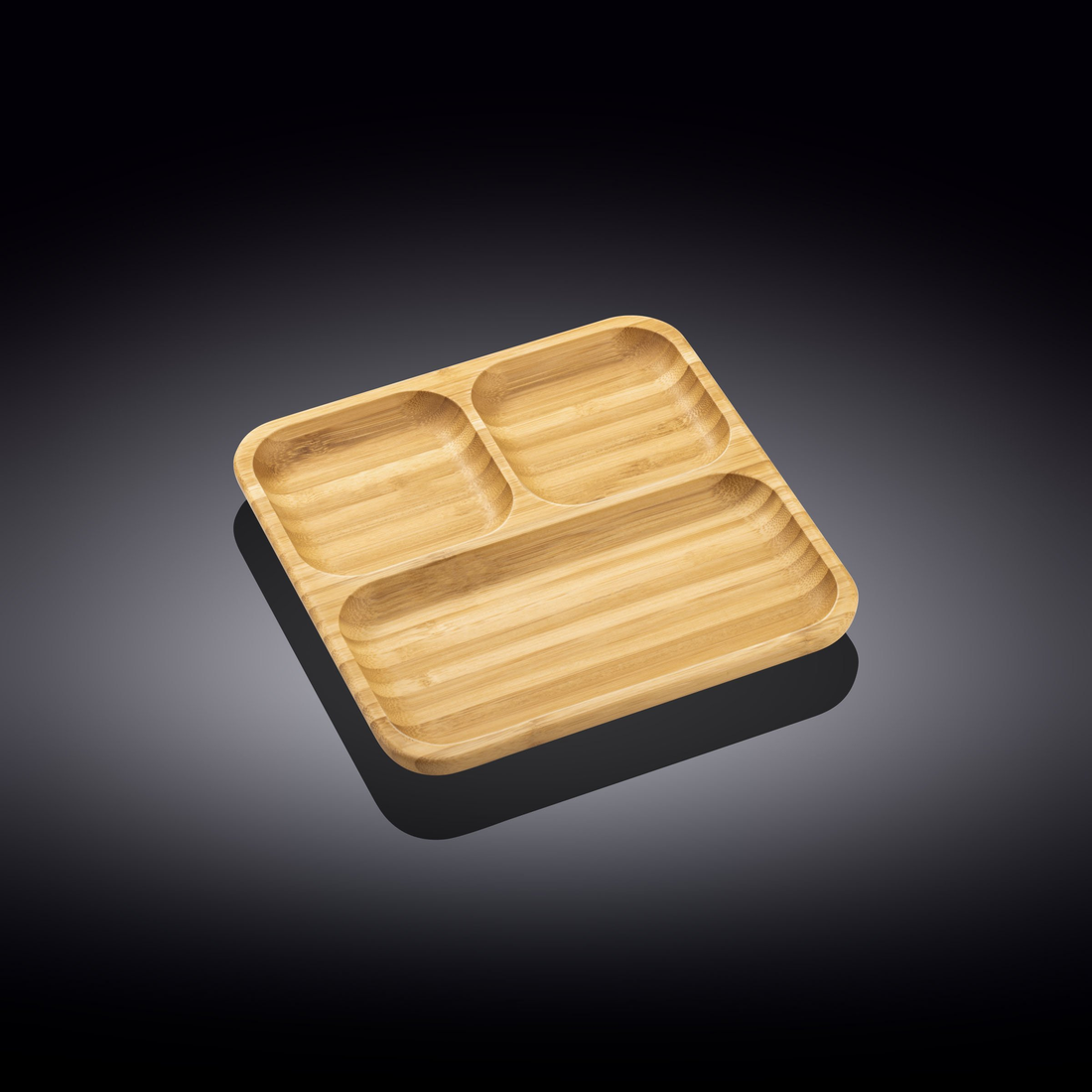 Wilmax Bamboo Square Divided Dish, 8.5 x 8.5 in (WL-771221)