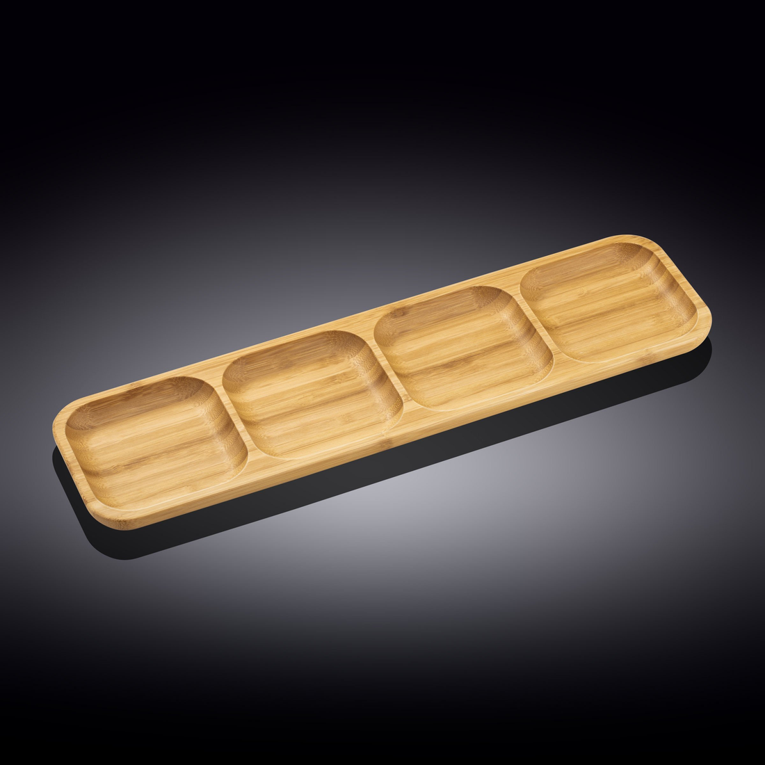 Wilmax Bamboo Divided Serving Dish, 17 x 4.5 in