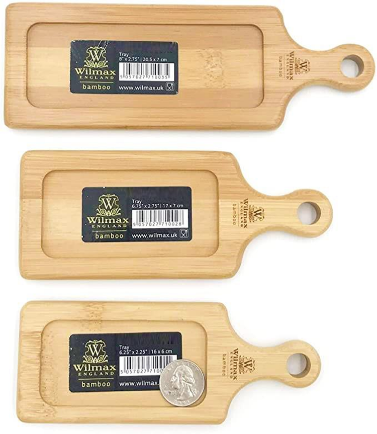 Wilmax 3-Piece Bamboo Serving Tray Set