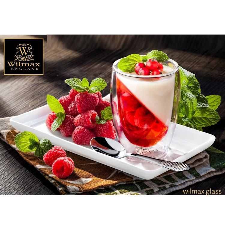 Wilmax Porcelain & Glass Dessert Set for Two