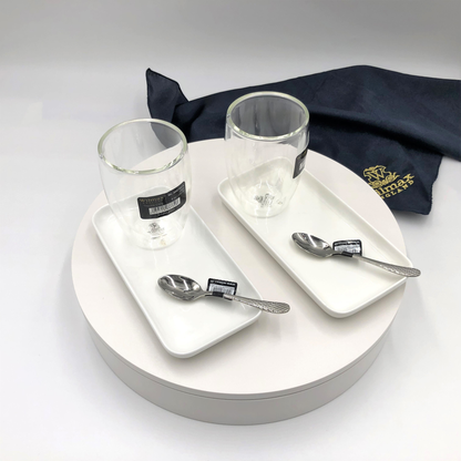 Wilmax Porcelain & Glass Dessert Set for Two