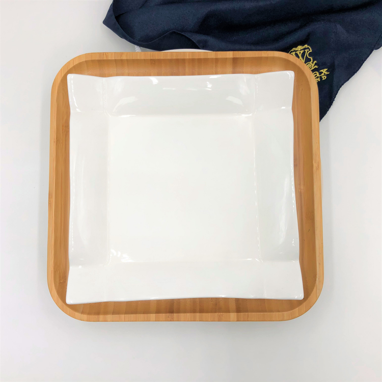Wilmax Square Bamboo and Porcelain Dinnerware Set