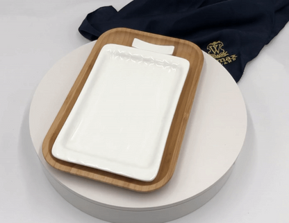 Wilmax Bamboo & Porcelain Sushi Serving Set for One