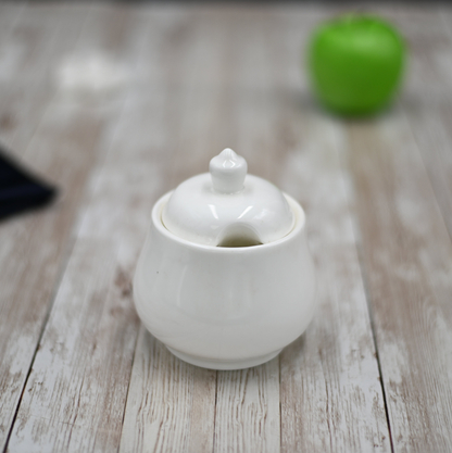 Wilmax Julia Porcelain Sugar Bowl with Lid, 11 oz