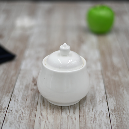 Wilmax Julia Porcelain Sugar Bowl with Lid, 11 oz