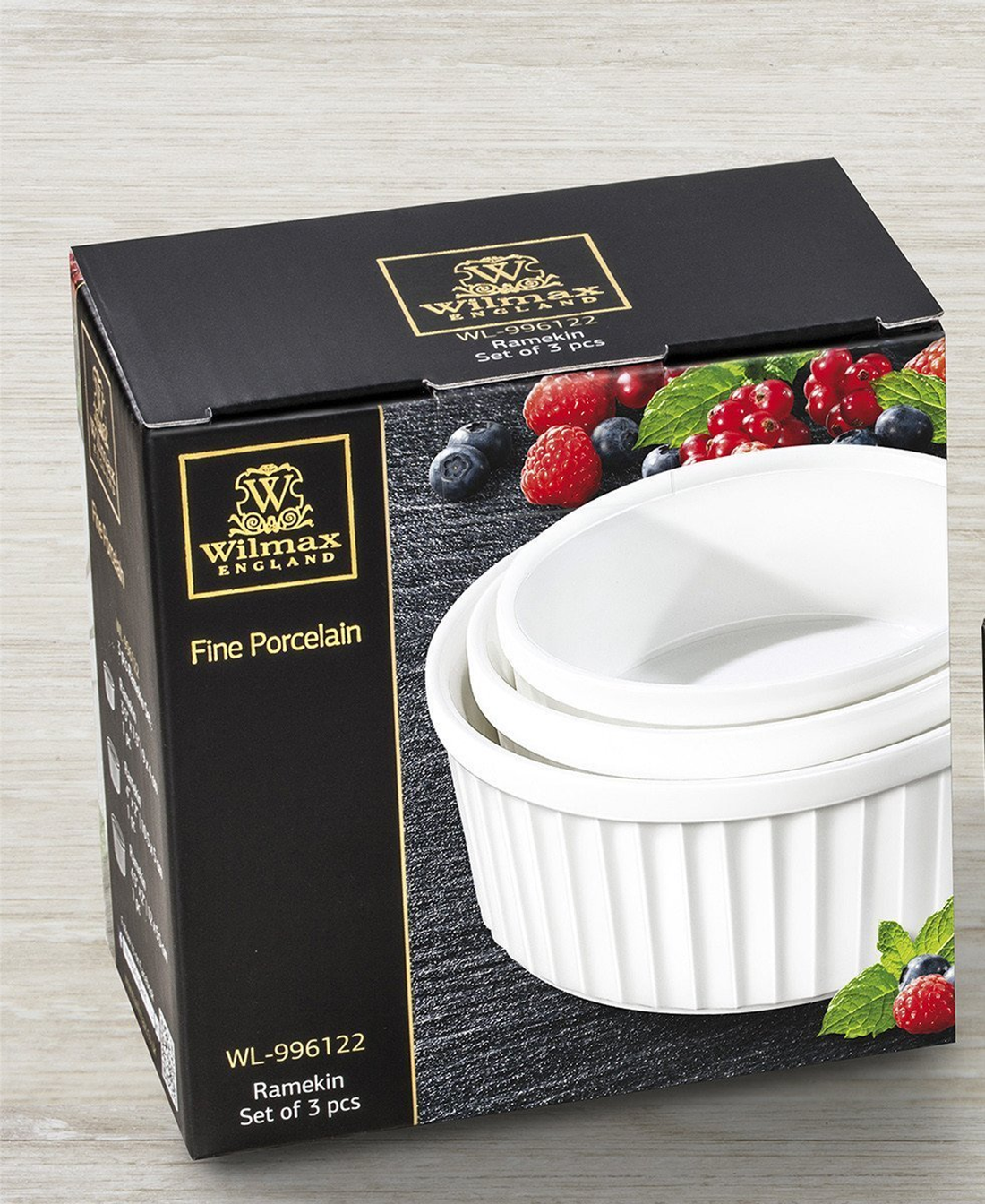 Wilmax White Porcelain Ramekin Set, 3-Piece