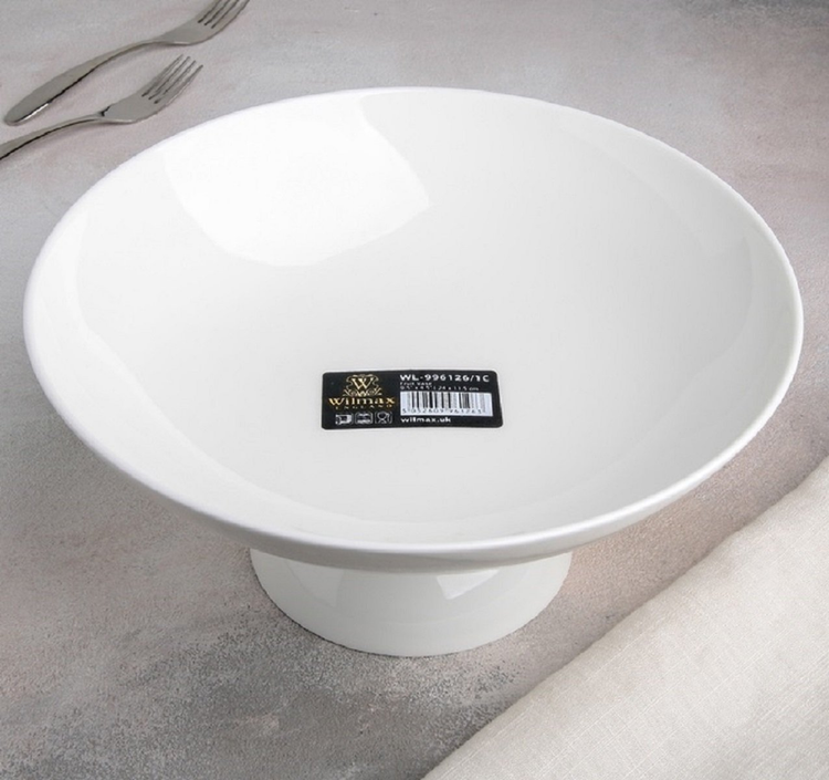 Wilmax White Porcelain Fruit Vase, 9.5 in, Gift Boxed