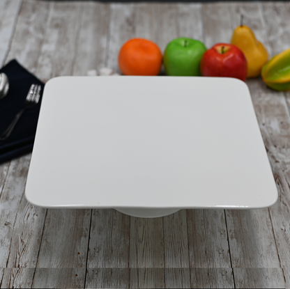 Wilmax Porcelain Square Cake Stand, 12 in, Gift Boxed